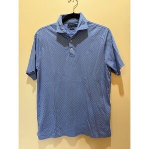 Polo Ralph Lauren Shirt Mens S Blue Polka Dot Micro‎ Print Golf
